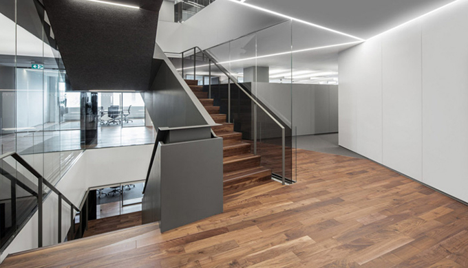 上海高端律所办公室前台背景墙设计方案 