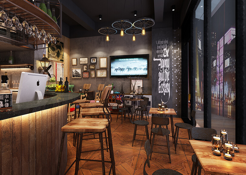  上海办公室装修公司_智谷咖啡店商铺装修案例  